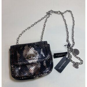 Banana Republic Crossbody Bag Leather Metallic Snakeskin MINI Small Purse *3G
